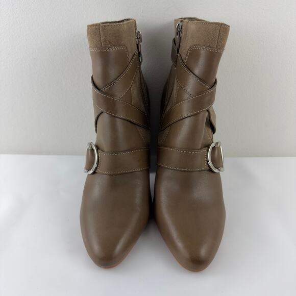 Vince Camuto Erillie Buckle Block Heel Bootie Ankle Boot in Wild Mushroom W-7 - Picture 2 of 12